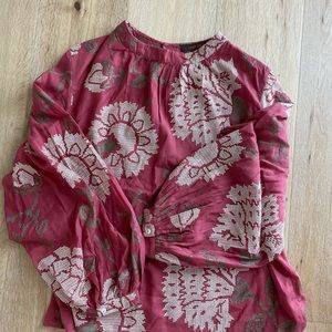 Anthropologie Payal Pratap, Rhododendron Stitched Blouse- Brick Red. Size 16